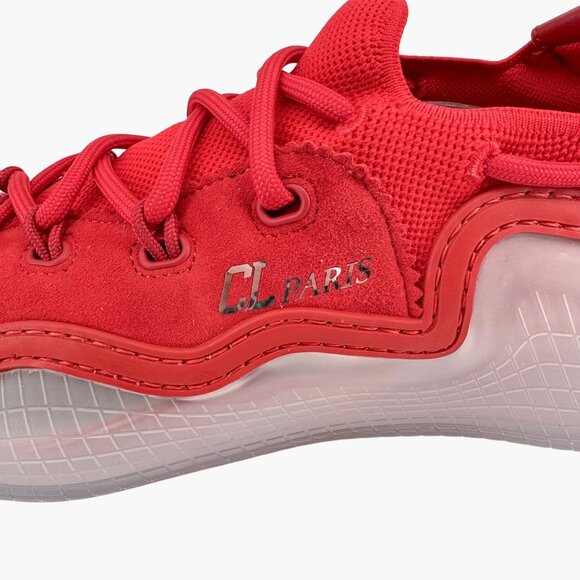 Christian Louboutin Arpoador Red Sock Sneakers Size 39.5 US 9.5 Suede Drawstring - Picture 8 of 14